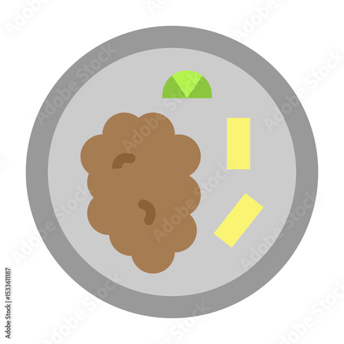 Schnitzel Vector Flat Icon Design