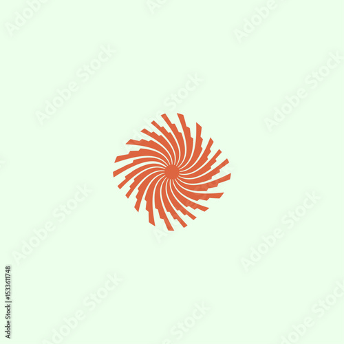 Abstract Angular blade swirl icon logo flat vector design