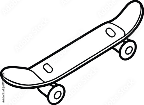 Skateboard line art silhouette vector illustration