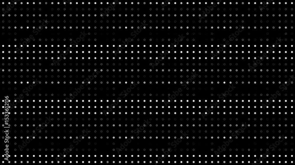 high technology animated technological background with randomly glowing dots and fading out, data information matrix animation
