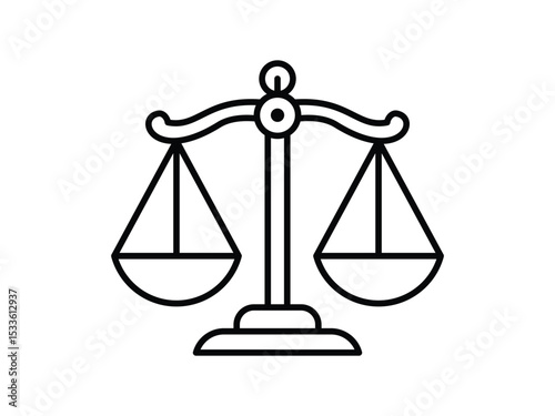 Scales of Justice Outline Legal Symbol, Law Firm Logo Design