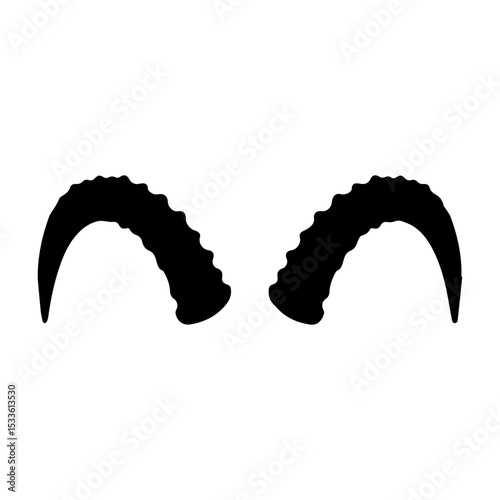 black and white sheep Horns