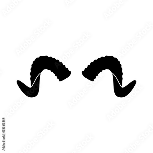 A Pair Of Sheep Horns.