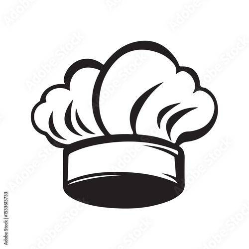 chef's hat silhouette, chef's hat vector illustration, Chef hat design in classic style suitable for culinary themes and kitchen decoration