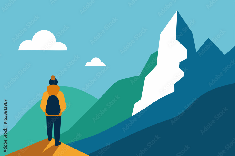 Contemplating the Majestic Mountain Peak A Hiker's Journey Contemplating the Majestic Mountain Peak A Hiker's Journey
