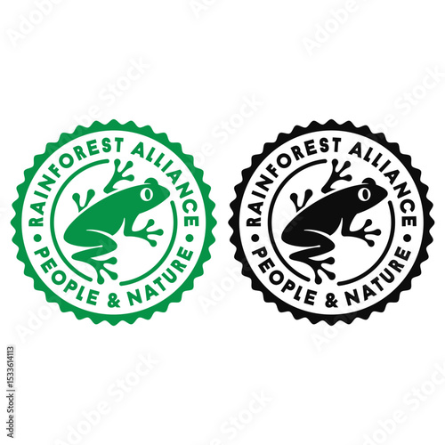 Rainforest Alliance Green and Black Icons Vector