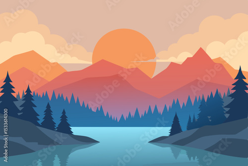 Winter mountain landscape with fog, mist, and sunrise views across snowy peaks and valleys