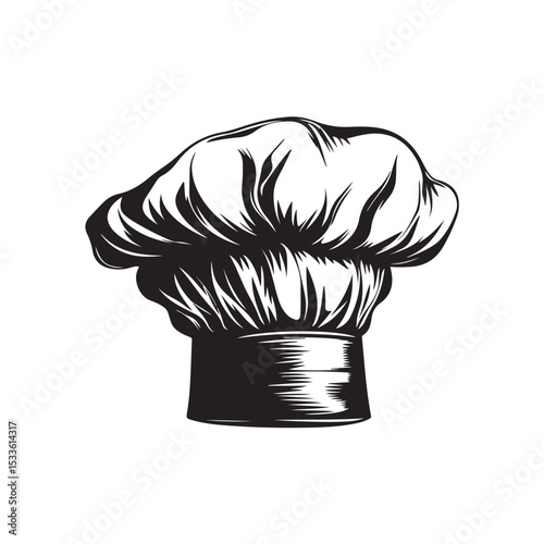 chef's hat silhouette, chef's hat vector illustration, Chef hat design in classic style suitable for culinary themes and kitchen decoration