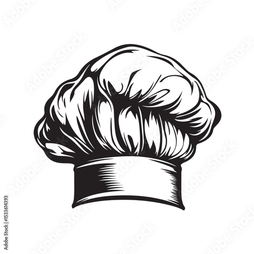 chef's hat silhouette, chef's hat vector illustration, Chef hat design in classic style suitable for culinary themes and kitchen decoration