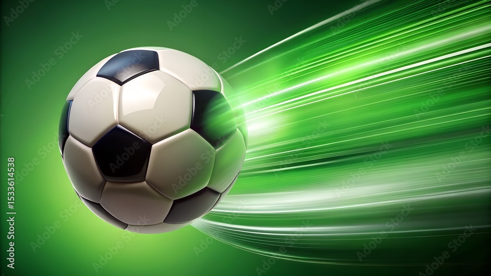Obraz premium soccer ball on green background