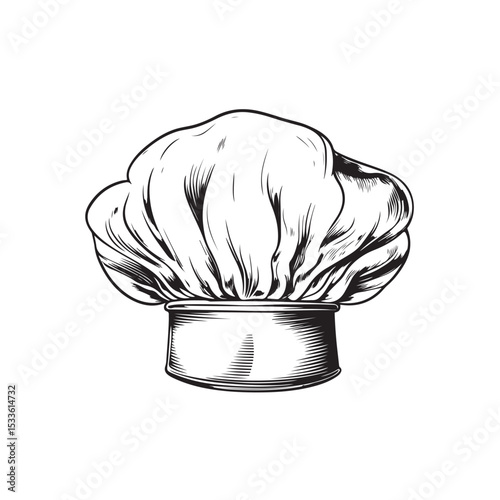 chef's hat silhouette, chef's hat vector illustration, Chef hat design in classic style suitable for culinary themes and kitchen decoration