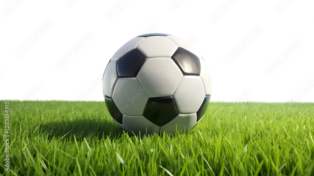 Obraz premium soccer ball on grass isolated