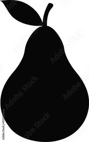 Pear fruit silhouette vector, Pear icon vector, pear fruit silhouette vector illustration