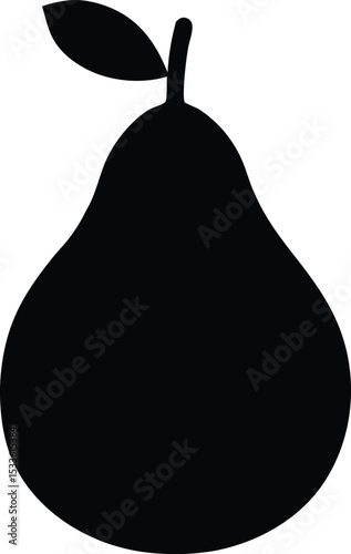 Pear fruit silhouette vector, Pear icon vector, pear fruit silhouette vector illustration