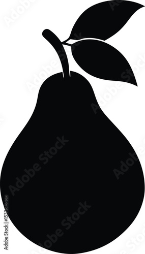 Pear fruit silhouette vector, Pear icon vector, pear fruit silhouette vector illustration