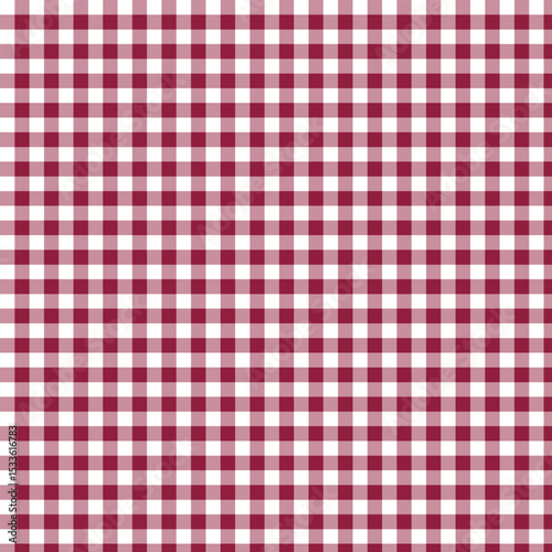 Burgundy and White Gingham Seamless Pattern, 
Deep Red Checkered Fabric Background