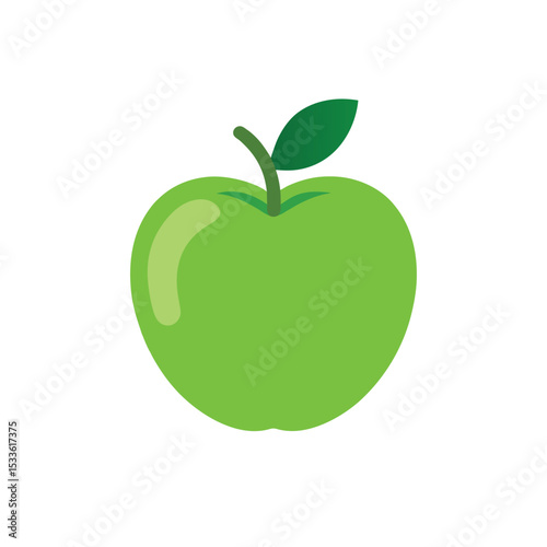 green apple with leaf