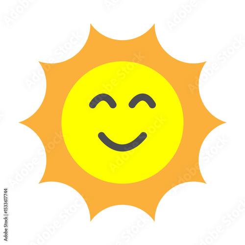 Sunshine Vector Flat Icon Design