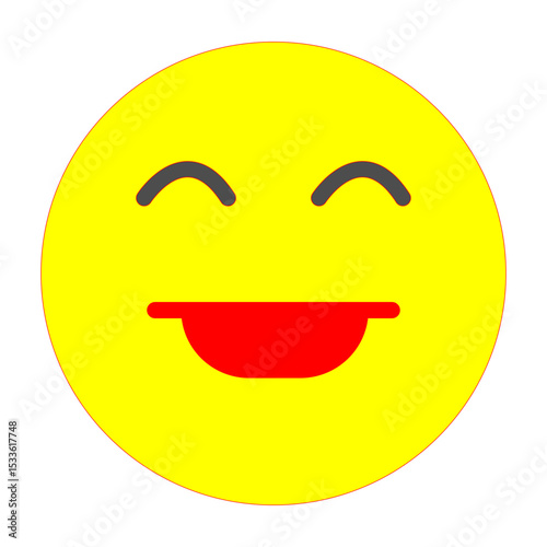 Happy Emoji Vector Flat Icon Design