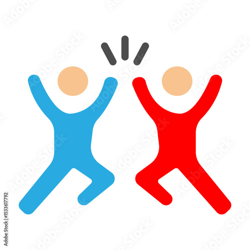 High Five Vector Flat Icon Design