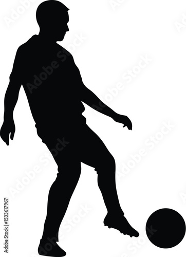 soccer player, kicking ball, silhouette illustration