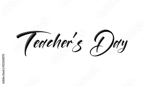 Teacher's day text quote for banner poster or card, happy teachers day hand lettering