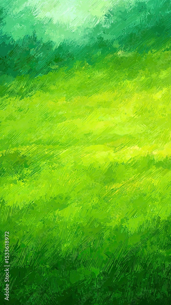 Vibrant green landscape painting Vibrant green landscape painting