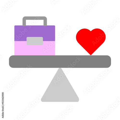WorkLife Balance Vector Flat Icon Design