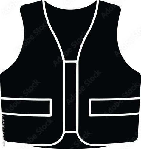Safety Vest icon silhouette vector illustration. safety vest silhouette line art vector illustration