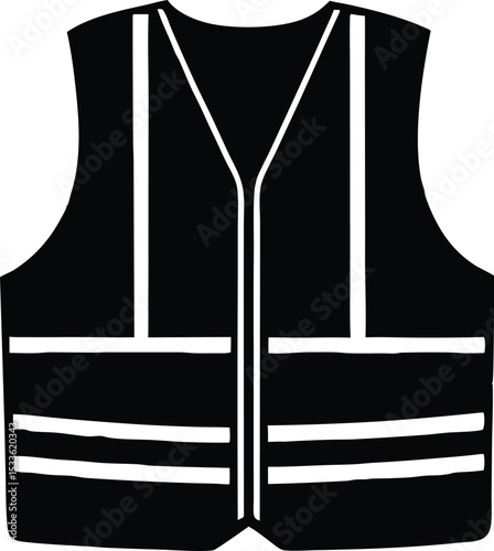 Safety Vest icon silhouette vector illustration. safety vest silhouette line art vector illustration