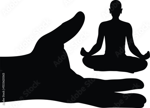  meditative posture, yoga pose silhouette, seated figure
