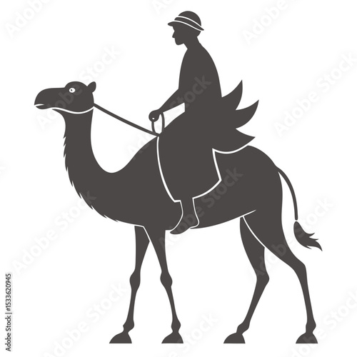 Man riding camel silhouette