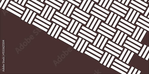 White Weave Pattern Showing Repetition Useful as Background. Minimal line Seamless geometric pattern with shapes. Decoration and maze ornament square wall tile. white rattan weave texture background.
