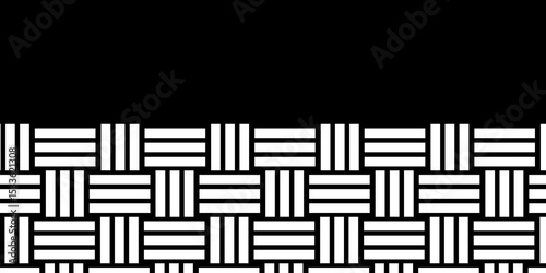 White Weave Pattern Showing Repetition Useful as Background. Minimal line Seamless geometric pattern with shapes. Decoration and maze ornament square wall tile. white rattan weave texture background.