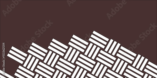 White Weave Pattern Showing Repetition Useful as Background. Minimal line Seamless geometric pattern with shapes. Decoration and maze ornament square wall tile. white rattan weave texture background.