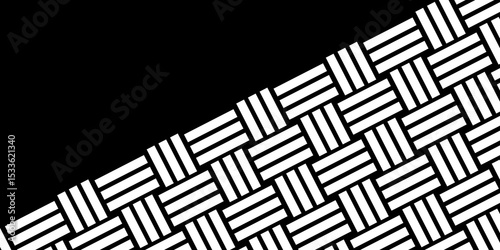 White Weave Pattern Showing Repetition Useful as Background. Minimal line Seamless geometric pattern with shapes. Decoration and maze ornament square wall tile. white rattan weave texture background.