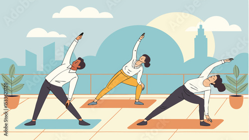 Urban Yoga Finding Balance and Wellness in the City Skyline. Discover the serenity of yoga amidst the bustling cityscape. Find your inner peace through mindful movement.