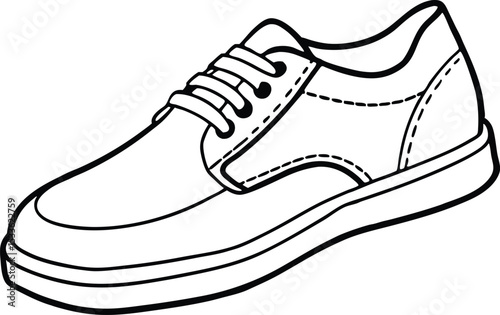 Sports shoe outline vector illustration line art design