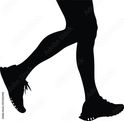Running man silhouette, athletic figure, isolated vector