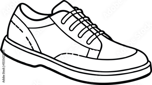 Sports shoe outline vector illustration line art design