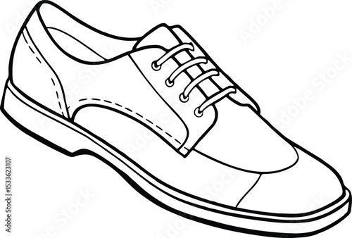 Sports shoe outline vector illustration line art design