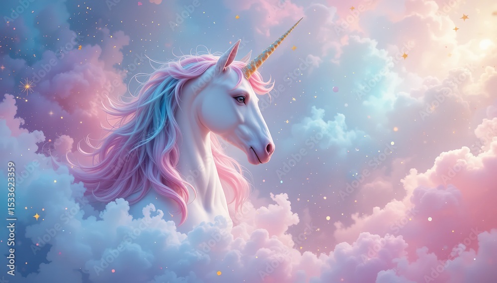 Fototapeta premium Magical Unicorn Wallpaper Background Design for Digital Screens
