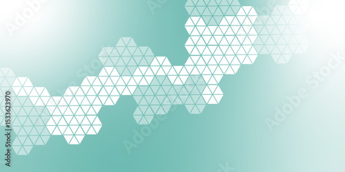 Modern futuristic virtual abstract background with geometric shapes and hexagon pattern. Vector illustration for medicine, technology or science design. Molecular structure for medical, technology. 