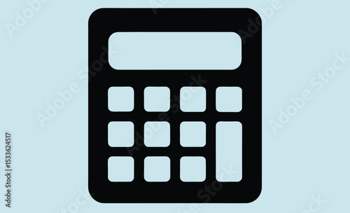 Calculator silhouette icon, math tool vector, electronic device graphic