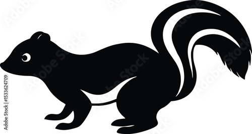 Skunk silhouette, skunk line art silhouette vector illustration