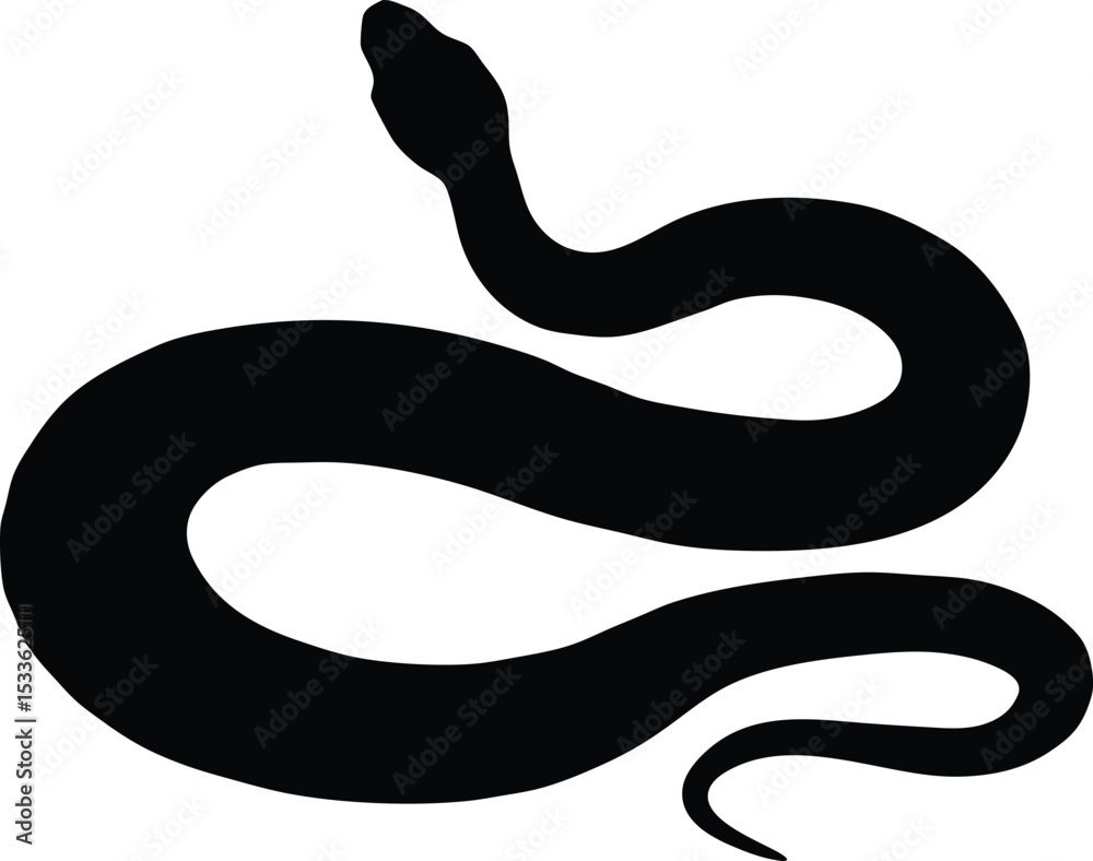 Fototapeta premium Russell's viper snake silhouette, snake illustration, snake silhouette svg ,snake silhouette vector illustration