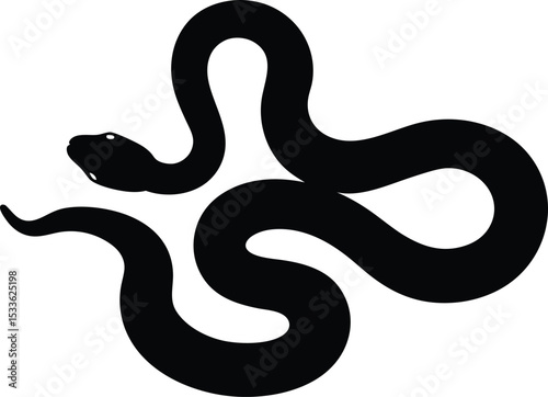 Russell's viper snake silhouette, snake illustration, snake silhouette svg ,snake silhouette vector illustration