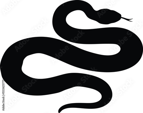 Russell's viper snake silhouette, snake illustration, snake silhouette svg ,snake silhouette vector illustration
