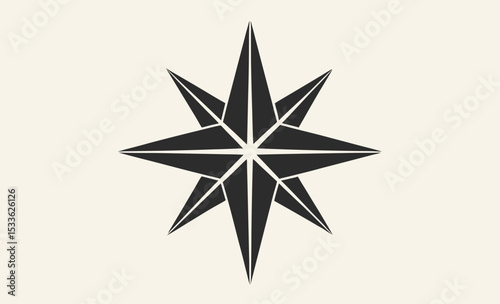 Sparkle star silhouette, retro shine icon, vintage sparkle vector