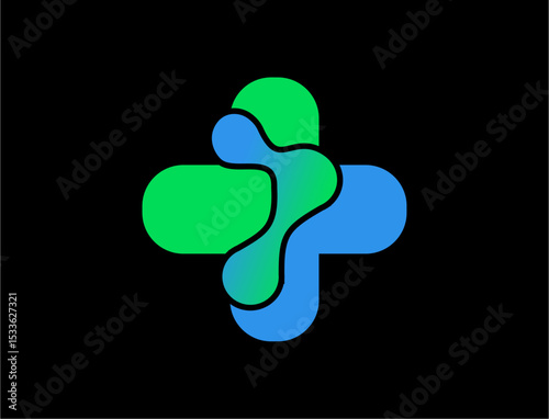 Abstract plus sign logo design